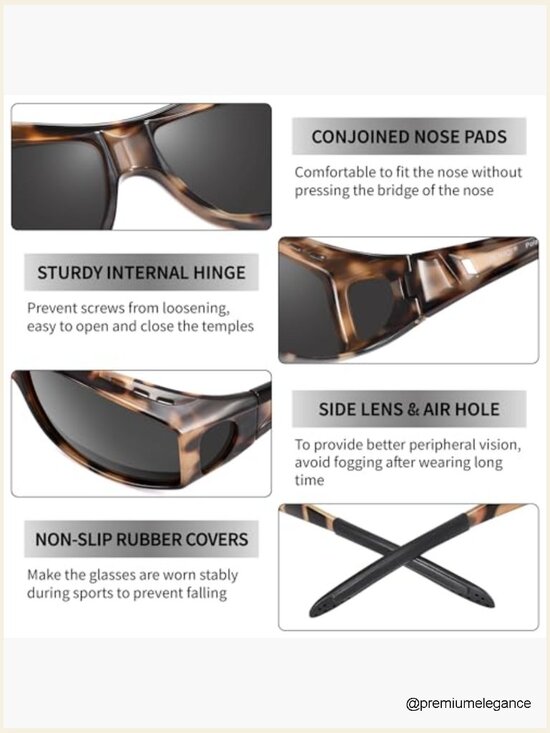 Polarized Fit Over Glasses Sunglasses Wraparound UV400 Protection Unisex main image 5